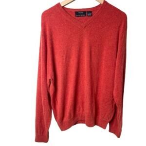 Cezani heathered orange 100% 2 ply Cashmere women’s L